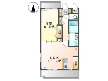 エアポートマイム(1LDK/1階)の間取り写真