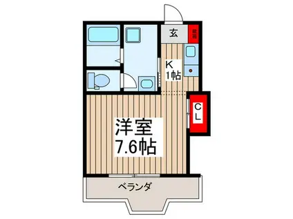 スターハイム三芳(1K/2階)の間取り写真