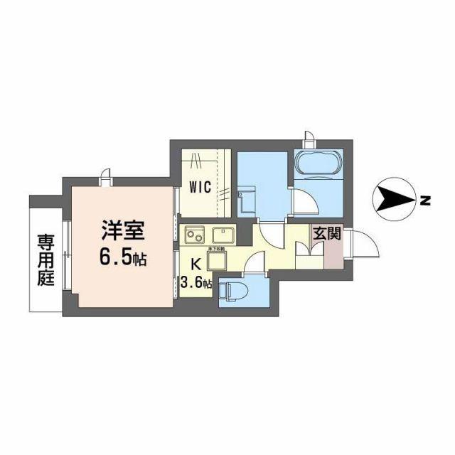ウエストハイツ(1K/1階)の間取り写真