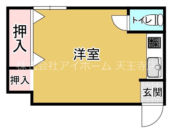 メゾン松虫(ワンルーム/2階)の間取り写真