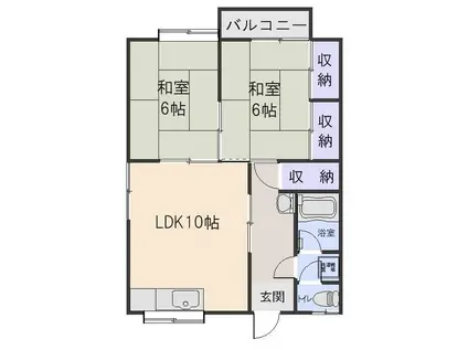 コーポ玉井(2LDK/2階)の間取り写真