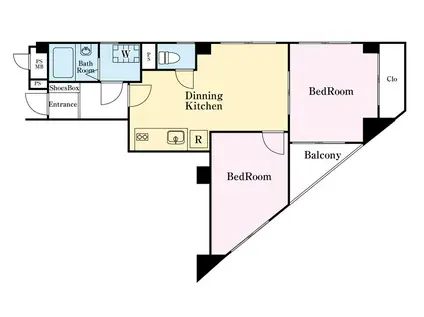 ライオンズマンション新小岩第5(2DK/3階)の間取り写真