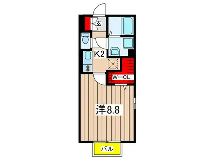 クロシェット エト ソレイユ(1K/2階)の間取り写真