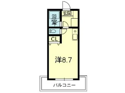 HAUビル(ワンルーム/3階)の間取り写真