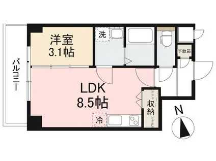 プレシャスタイム通町(1LDK/5階)の間取り写真