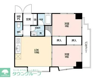 ガーデンハウス本千葉(2LDK/6階)の間取り写真