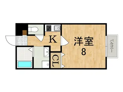 アヴェニューパル(1K/1階)の間取り写真