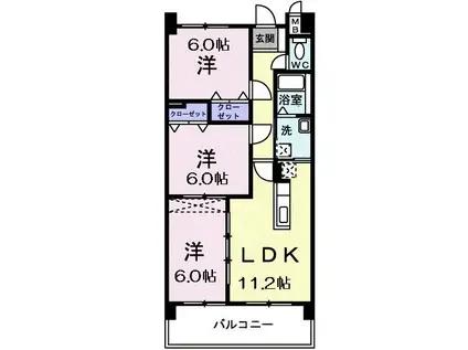 パールヒルズ大森(3LDK/7階)の間取り写真
