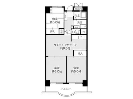 ビレッジハウス浜松タワー1号棟(3DK/7階)の間取り写真