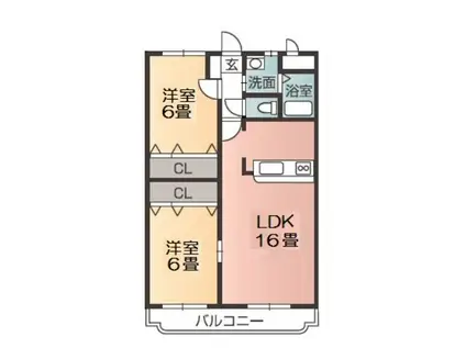 プチシャンスII(2LDK/3階)の間取り写真