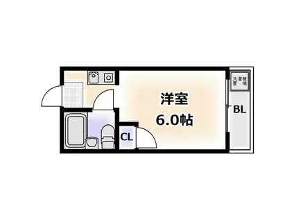 コーニッシュアビコI(1K/3階)の間取り写真