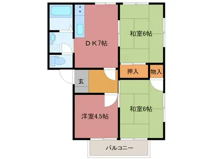 CASAグランデ(3DK/2階)の間取り写真