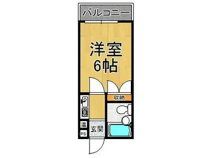 サンガーデンルーム2(1K/2階)の間取り写真