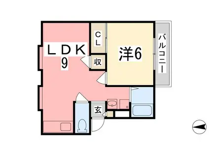 コーポラスエイト(1LDK/1階)の間取り写真