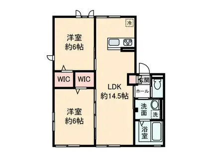 ブラウン・アパート(2LDK/2階)の間取り写真