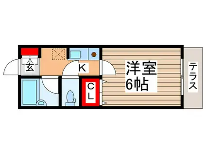 コーポシンシア(1K/1階)の間取り写真