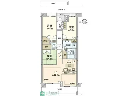 プラウド杉並高井戸(3LDK/1階)の間取り写真