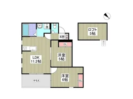 LYS BLANC(2LDK/1階)の間取り写真