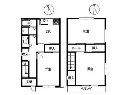 滝井ハイツI(3DK/1階)の間取り写真
