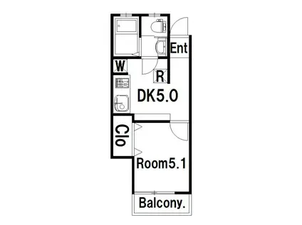 マリポーサ宮川(1DK/4階)の間取り写真