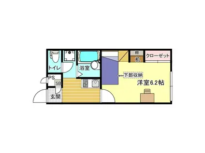 ピュアグリート(1K/1階)の間取り写真