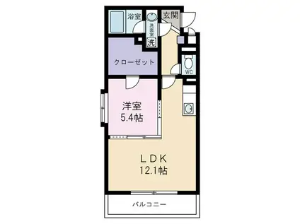 クロワッサン(1LDK/1階)の間取り写真