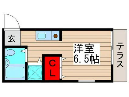 カーザ・フェリーチェ(ワンルーム/1階)の間取り写真