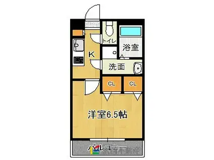 アースフレンドリー大濠(1K/8階)の間取り写真