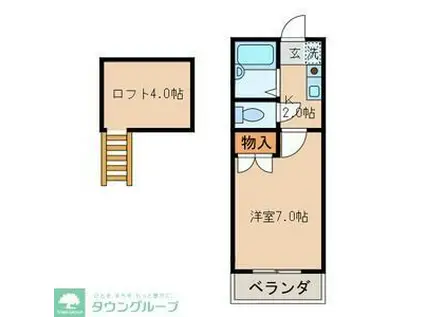 ディアパティオ 910149(1K/2階)の間取り写真