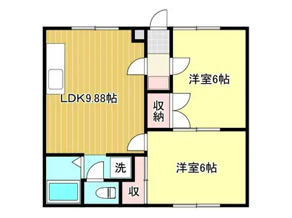 GLORY貝塚(2LDK/1階)の間取り写真