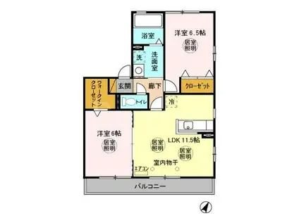 リビングタウンみずきA・B・C(2LDK/2階)の間取り写真