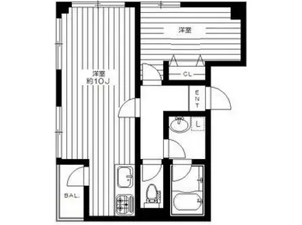 レガーロ山手(1LDK/3階)の間取り写真