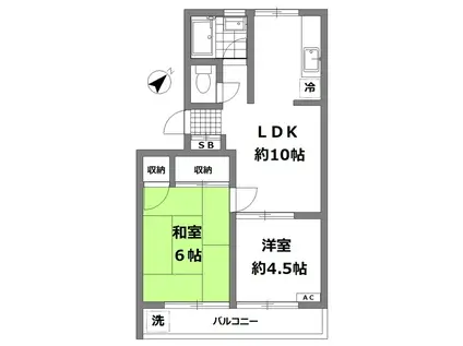 ブラウンハイツ(2LDK/2階)の間取り写真