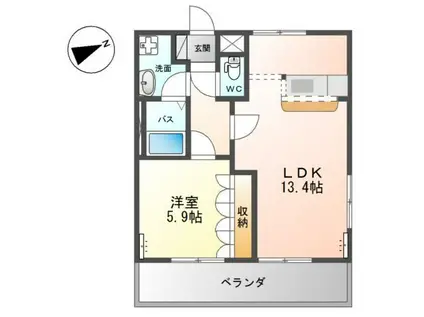 サクラシティ(1LDK/1階)の間取り写真