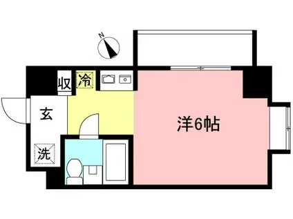 コートコア(ワンルーム/2階)の間取り写真