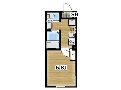 AMBITION岩槻加倉(1K/2階)の間取り写真