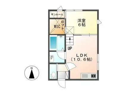 アヴニール(1LDK/2階)の間取り写真