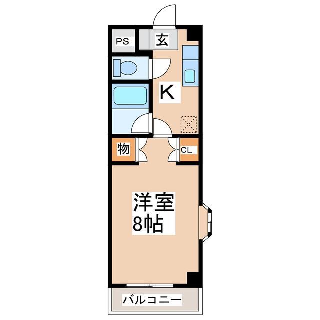クラスター(1K/3階)の間取り写真
