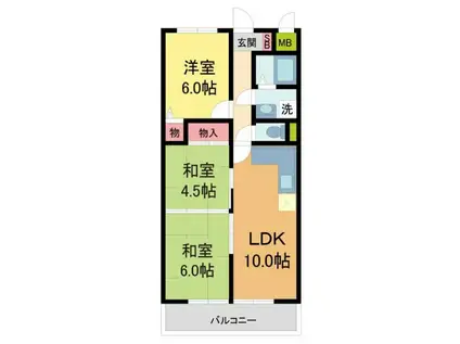 グランドゥール畦野(3LDK/2階)の間取り写真