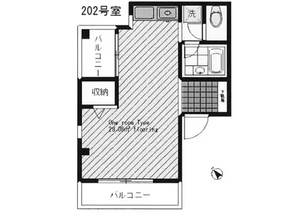 ヴェルデ(ワンルーム/2階)の間取り写真