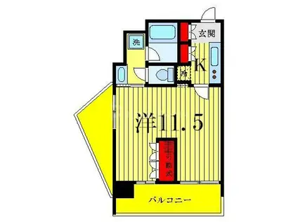 GRANDEUR綾瀬(1K/6階)の間取り写真