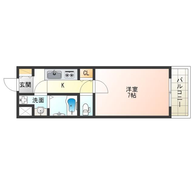 GOパレス福島(1K/5階)の間取り写真