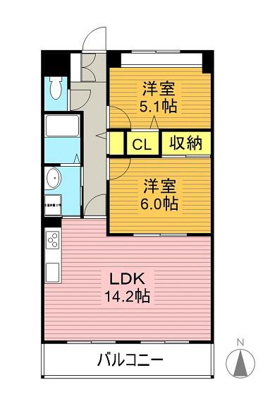 SERENOHARA(2LDK/1階)の間取り写真