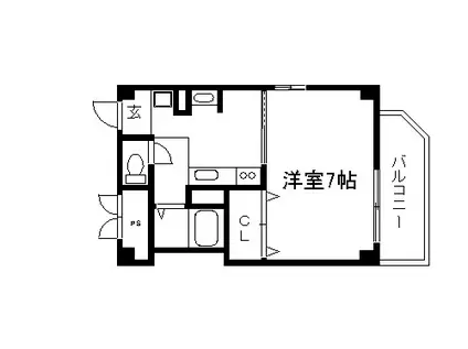 サントゥール御所東(1K/5階)の間取り写真