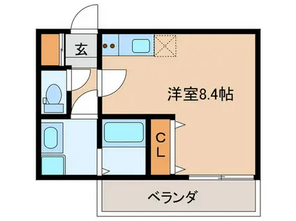 GRAND PALACE 六本松B(ワンルーム/2階)の間取り写真