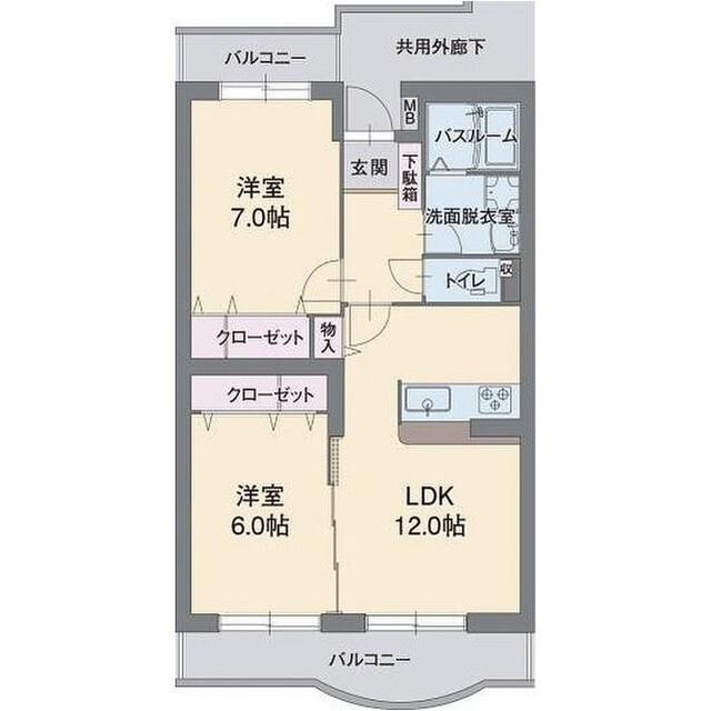 アビタシオンA(2LDK/3階)の間取り写真