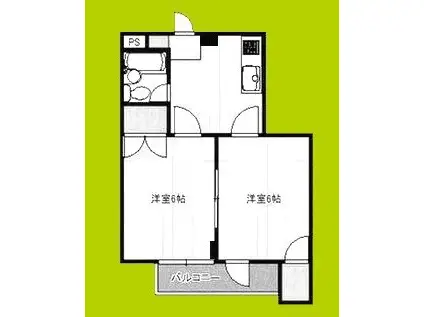 ラパンジール駒川(2DK/4階)の間取り写真