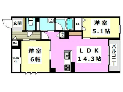 ALIVIO(2LDK/3階)の間取り写真