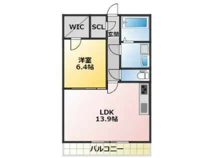 JOUER CYBELE(1LDK/1階)の間取り写真