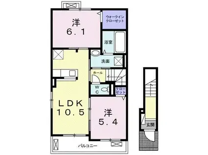 グラース クローVII(2LDK/2階)の間取り写真